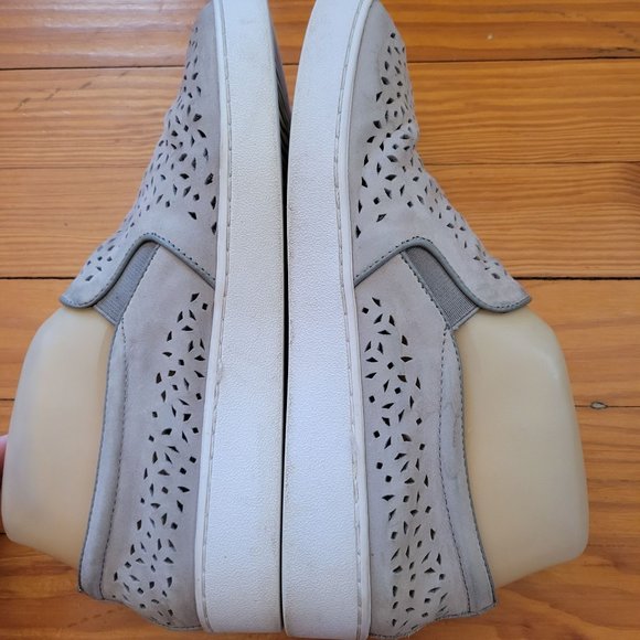 Vionic SPLENDID‎ Midi Perf Gray Leather Loafers 7.5 Perforated Laser Cut - Picture 7 of 8